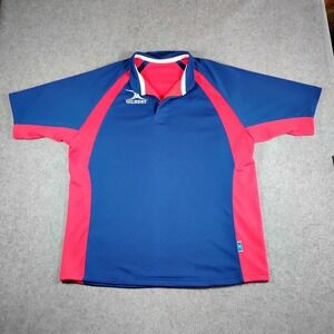 Gilbert Mens Rugby Jersey Shirt Blue Red Colorblock Short Sleeve 3XL Number 5